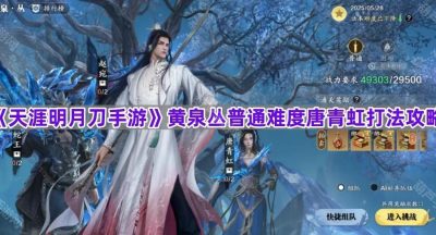 《天涯明月刀手游》黄泉丛普通难度唐青虹打法攻略
